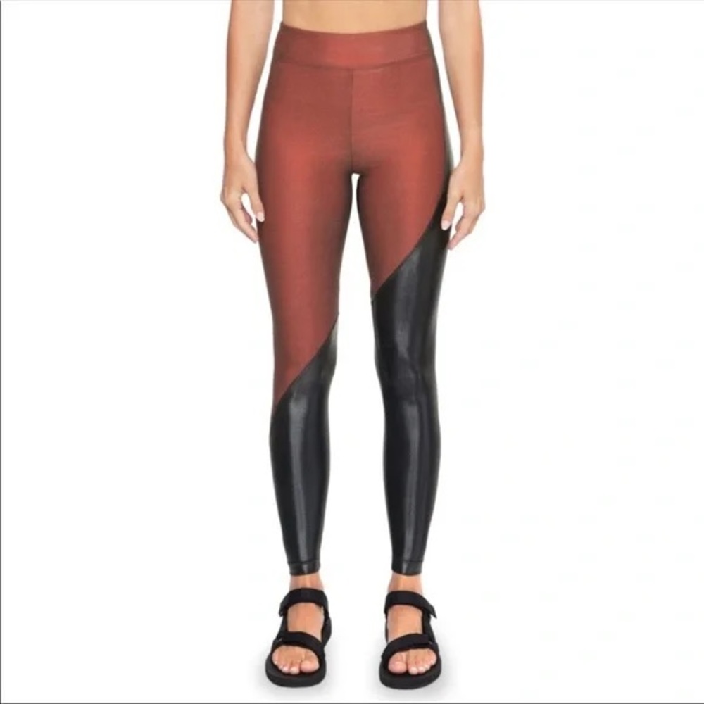 Koral Two-Tone Rust & Black High-Waist Leggings
